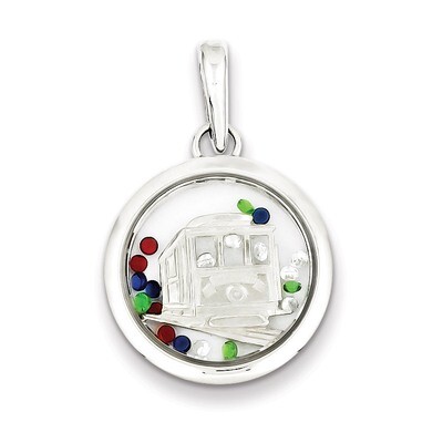 Cable Car and Floating Glass Beads Pendant Sterling Silver QP2858, MPN: QP2858, 883957461519