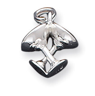 Toasting Glasses Charm Sterling Silver QC4570
