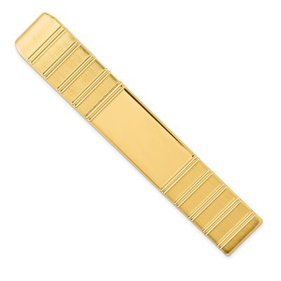 Gold-Plated Kelly Waters Engravable Grooved Tie Bar KW755, MPN: KW755,