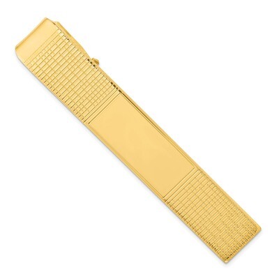 Gold Plated Kelly Waters Patterned Tie Bar Engravable KW751, MPN: KW751,