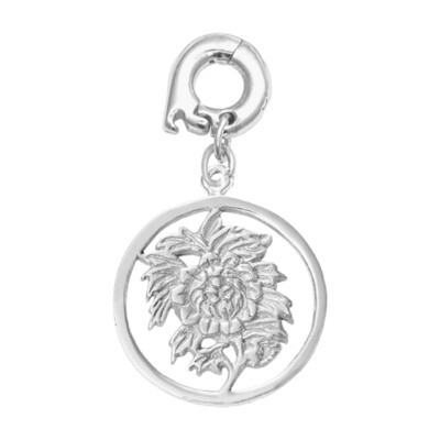 Nikki Lissoni Lotus Flower Charm Silver-Plated 20mm D1185SM, MPN: D1185SM, 8718819239666