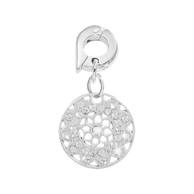 Nikki Lissoni Vintage Flower Charm Silver-Plated 15mm D1093SS, MPN: D1093SS, 8718819232643