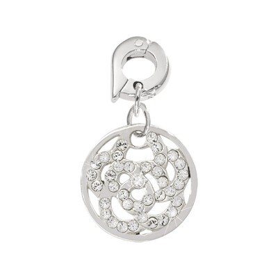 Nikki Lissoni Sparkling Flower Charm Silver-Plated 15mm D1074SS, MPN: D1074SS, 8718819233008
