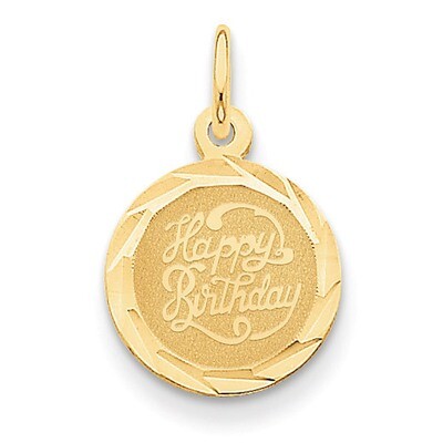 Happy Birthday Disc Charm 14k Gold XAC8, MPN: XAC8, 886774960555