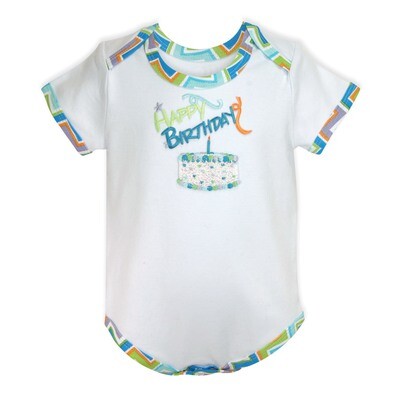 Blue Happy Birthday 6-12 Months Snapshirt GM16001