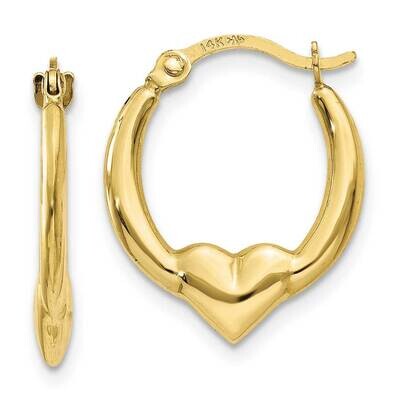 Heart Hoop Earrings 10k Gold 10TL733, MPN: 10TL733, 191101565267