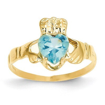 December Birthstone Claddagh Ring 14k Gold R498, MPN: R498, 883957285160