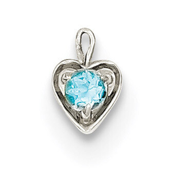 December Synthetic Birthstone Heart Charm 14k white Gold M354W, MPN: M354W, 886774257051