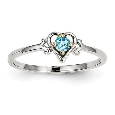 December Birthstone Heart Ring 14k White Gold Genuine YC423, MPN: YC423, 883957323916