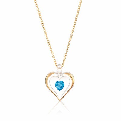 December Gold Trim Swarovski Birthstone Heart 18 inch Necklace GM9411, MPN: GM9411, 708873026546