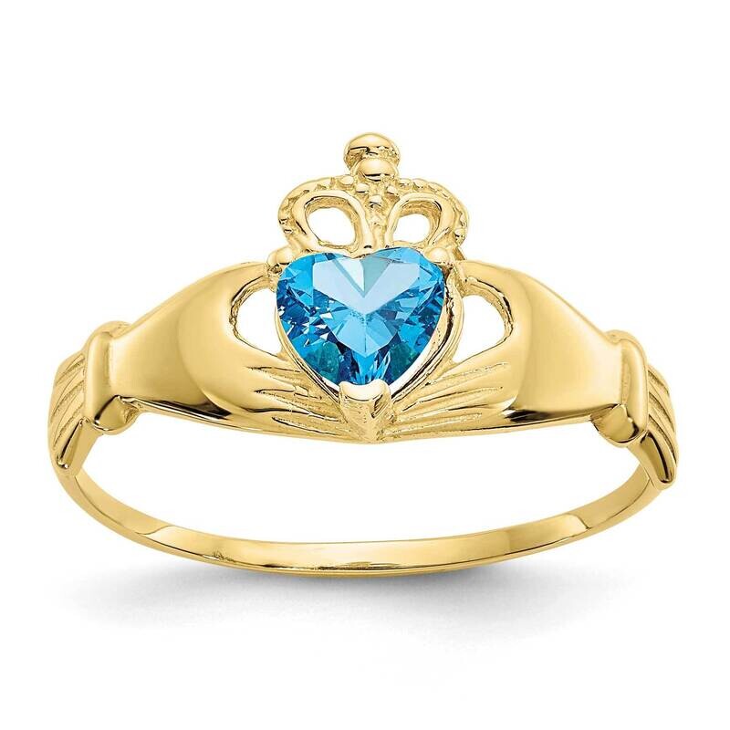 CZ Diamond December Birthstone Claddagh Heart Ring 10k Gold 10D1803, MPN: 10D1803, 191101728990