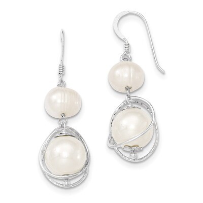 Pearl Earrings Sterling Silver Cultured QE5428, MPN: QE5428, 191101189265