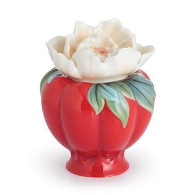 Franz Porcelain Venice Peony Design Sculptured Porcelain Sugar Jar FZ02751, MPN: FZ02751,