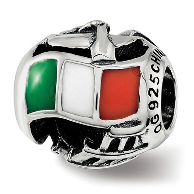 Enameled Italy Theme Bead Sterling Silver QRS3747, MPN: QRS3747,