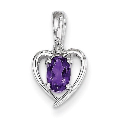 Amethyst Diamond Pendant 14k White Gold Genuine XBS445, MPN: XBS445, 883957413907