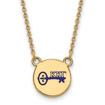 Kappa Kappa Gamma Extra Small Enameled Pendant with 18 Inch Chain Gold-plated Silver GP044KKG-18, M…