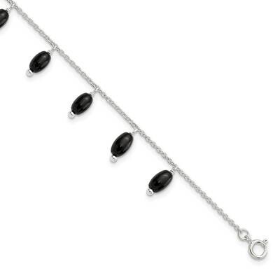 Onyx with 1 Inch Extender Bracelet Sterling Silver Polished QG5939-6.25, MPN: QG5939-6.25, 19690416…