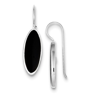 Onyx Earrings Sterling Silver Fancy QE1515, MPN: QE1515, 191101187681