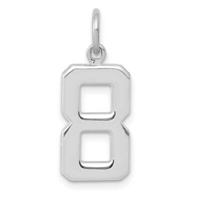 Casted Medium Polished Number 8 Charm 14k White Gold WMP08, MPN: WMP08, 196904070628