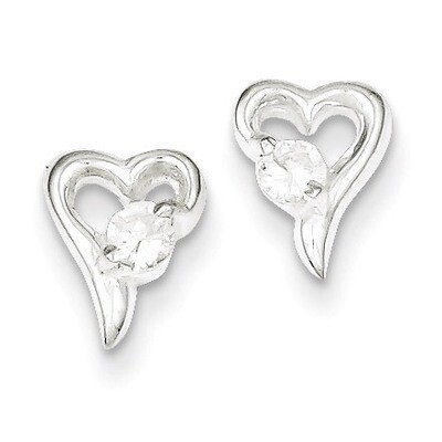 Post Earrings Sterling Silver Diamond QE1704, MPN: QE1704, 883957922515