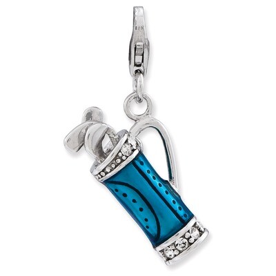 3-D Golf Bag and Clubs Charm Sterling Silver Enameled QCC724 by Amore La Vita, MPN: QCC724, 8867742…