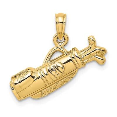 Golf Bag Charm 14k Gold D4282, MPN: D4282, 637218020652