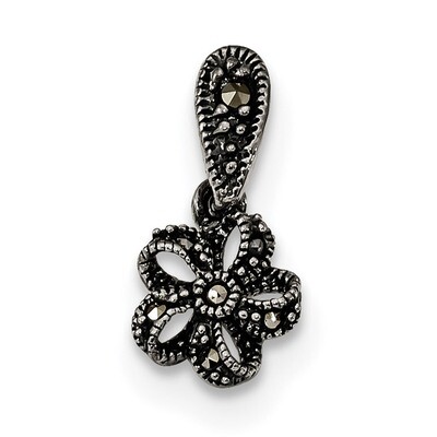 Flower Marcasite Pendant Sterling Silver Antiqued QP4841, MPN: QP4841,