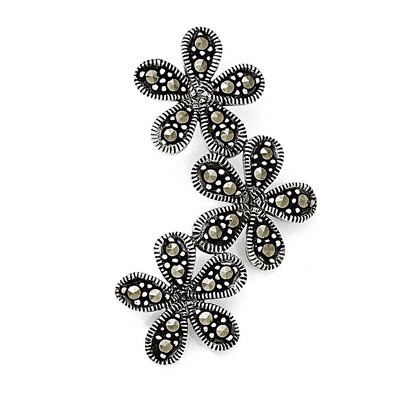 Marcasite Flower Pendant Sterling Silver QP3955