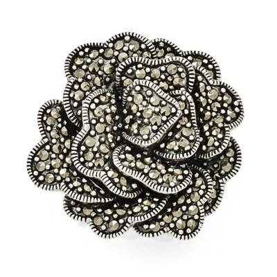 Marcasite Flower Pendant Sterling Silver QP3981