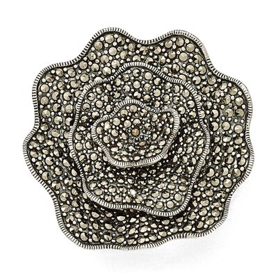 Marcasite Flower Pendant Sterling Silver QP3977