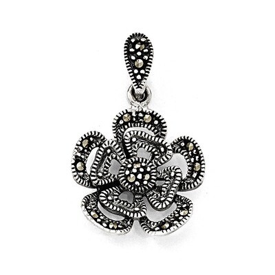 Marcasite Flower Pendant Sterling Silver QP3959
