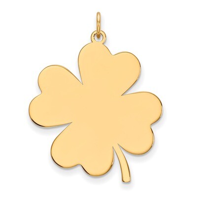0.018 Gauge Engravable Clover Disc Charm 14k Gold Plain XM637/18, MPN: XM637/18, 883957327303