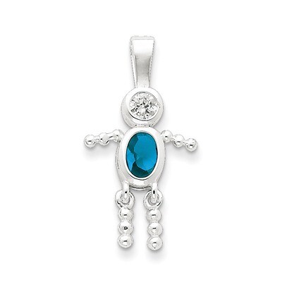 December Boy Pendant Diamond Sterling Silver QC6713DEC, MPN: QC6713DEC, 716838193998