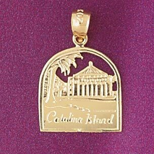 Dazzlers Jewelry Catalina Island Pendant Necklace Charm Bracelet in Yellow, White or Rose Gold 4856…
