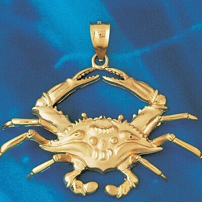 Dazzlers Jewelry Crab Pendant Necklace Charm Bracelet in Yellow, White or Rose Gold 765, MPN: DZ-76…