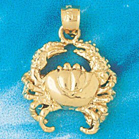 Dazzlers Jewelry Crab Pendant Necklace Charm Bracelet in Yellow, White or Rose Gold 753, MPN: DZ-75…