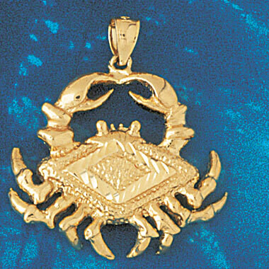 Dazzlers Jewelry Crab Pendant Necklace Charm Bracelet in Yellow, White or Rose Gold 740, MPN: DZ-74…
