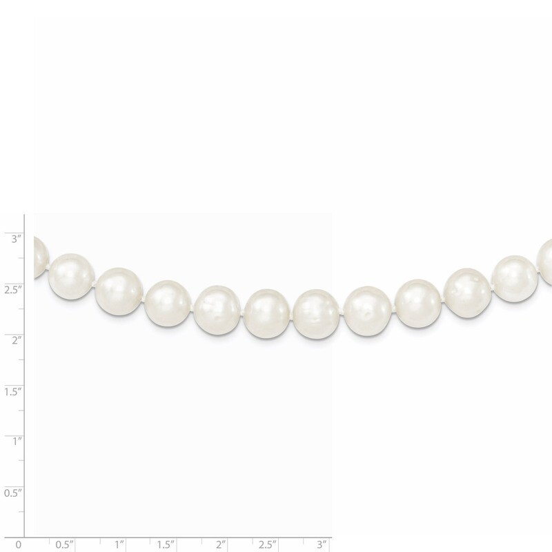 10-11mm White Cultured Pearl Necklace Sterling Silver QH4828-24, MPN: QH4828-24, 883957401065