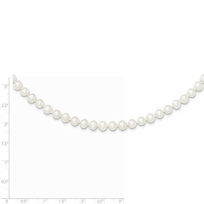 5-6mm White Cultured Pearl Necklace Sterling Silver QH4769-18, MPN: QH4769-18, 883957543031