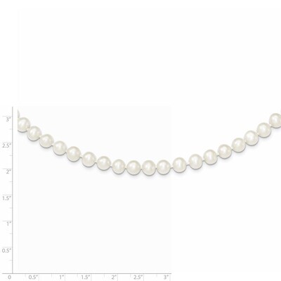 6-7mm White Cultured Pearl Necklace Sterling Silver QH4726-18, MPN: QH4726-18, 883957435121