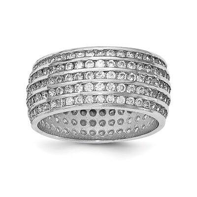 5-row Eternity Ring Sterling Silver Rhodium-plated QR6273, MPN: QR6273,