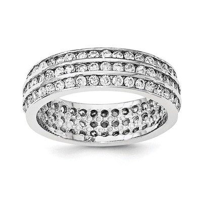 3-row Eternity Ring Sterling Silver Rhodium-plated QR6187, MPN: QR6187,