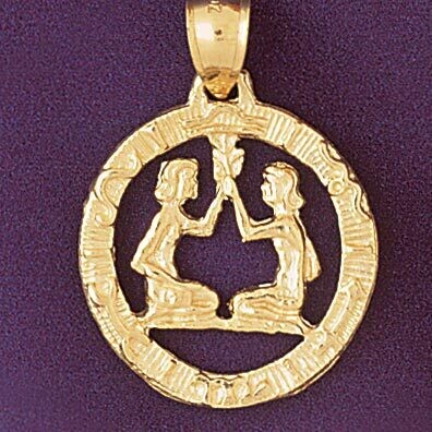 Dazzlers Jewelry Gemini Twins Zodiac Pendant Necklace Charm Bracelet in Yellow, White or Rose Gold …