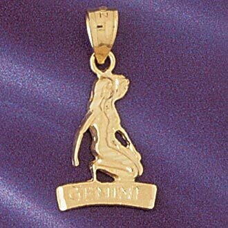 Dazzlers Jewelry Gemini Twins Zodiac Pendant Necklace Charm Bracelet in Yellow, White or Rose Gold …