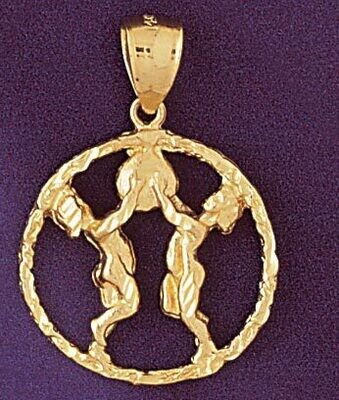 Dazzlers Jewelry Gemini Twins Zodiac Pendant Necklace Charm Bracelet in Yellow, White or Rose Gold …