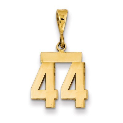 Number 44 Charm 14k Gold Small Polished SP44, MPN: SP44, 883957141213