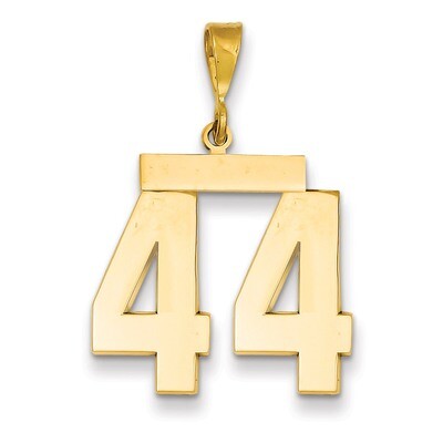 Number 44 Charm 14k Gold Large Polished LP44, MPN: LP44, 883957067186