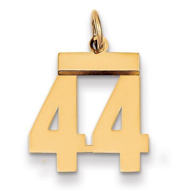 Number 44 Charm 14k Gold Small Polished LS44, MPN: LS44, 883957033631