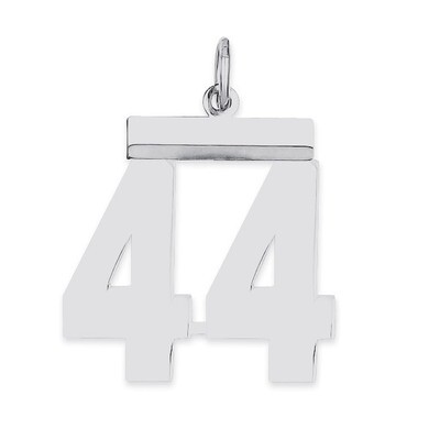Pendant Number 44 Polished Sterling Silver Medium QMS44, MPN: QMS44, 191101278167