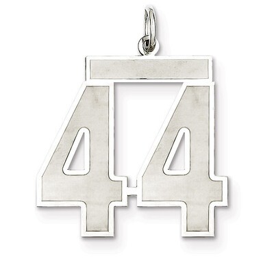 Pendant Number 44 Satin Sterling Silver Large QPP44, MPN: QPP44, 191101281839